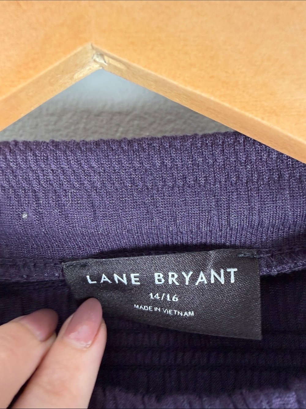Lane Bryant Textured Purple Mock Neck Top Minimalist Chic Size 14/16 - Picture 3 of 7